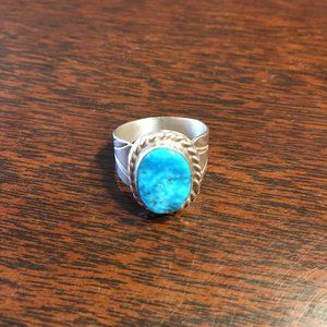 Turquoise and silver ring by Jay King